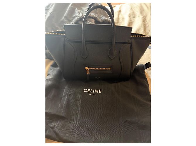 Céline Celine Nano Luggage Borsa in pelle nera Nero - vista 2