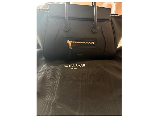Céline Celine Nano Luggage Borsa in pelle nera Nero - vista 3