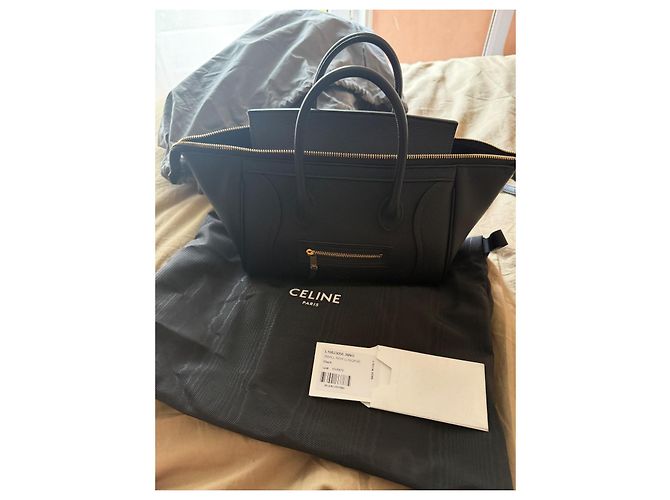 Céline Celine Nano Luggage Borsa in pelle nera Nero - vista 6
