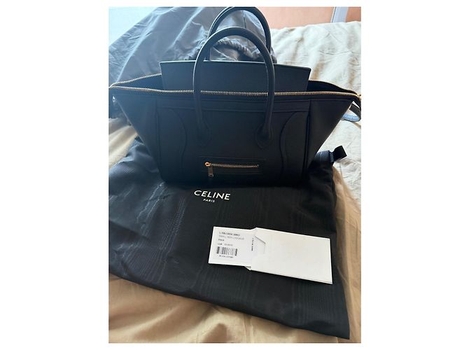 Céline Celine Nano Luggage Borsa in pelle nera Nero - vista 7