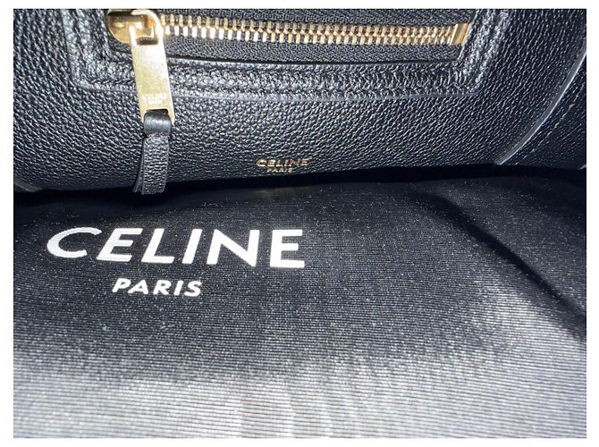 Céline Celine Nano Luggage Borsa in pelle nera Nero - vista 8