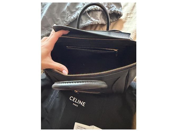Céline Celine Nano Luggage Borsa in pelle nera Nero - vista 9