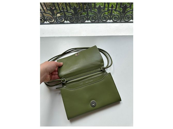 AMI Paris De Coeur Borsa Portafoglio con Catena - Pelle Verde - vista 3