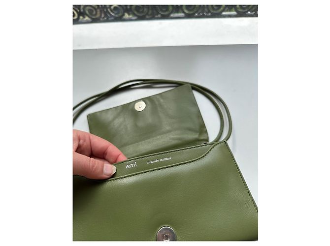 AMI Paris De Coeur Borsa Portafoglio con Catena - Pelle Verde - vista 4