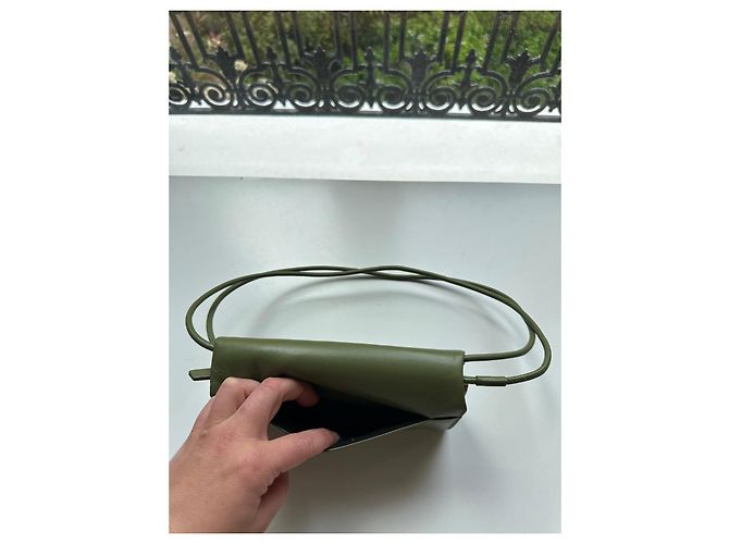AMI Paris De Coeur Borsa Portafoglio con Catena - Pelle Verde - vista 7