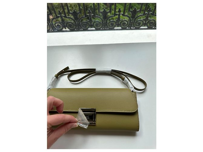 AMI Paris Borsa a tracolla in pelle verde oliva - vista 2