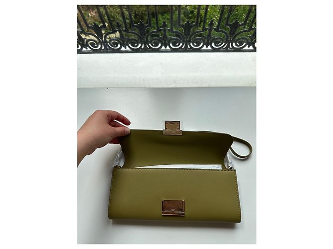 AMI Paris Borsa a tracolla in pelle verde oliva - vista 6