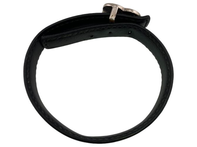 Bracciale charm in pelle Louis Vuitton Nero - vista 3