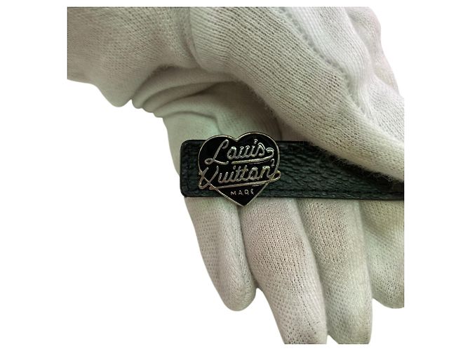 Bracciale charm in pelle Louis Vuitton Nero - vista 4