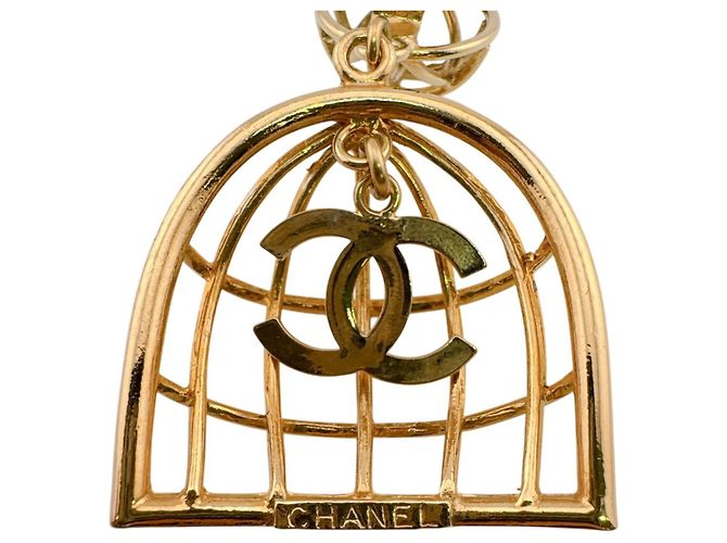 Timeless Orecchini Chanel Vintage Gold Birdcage Clip D'oro - vista 3
