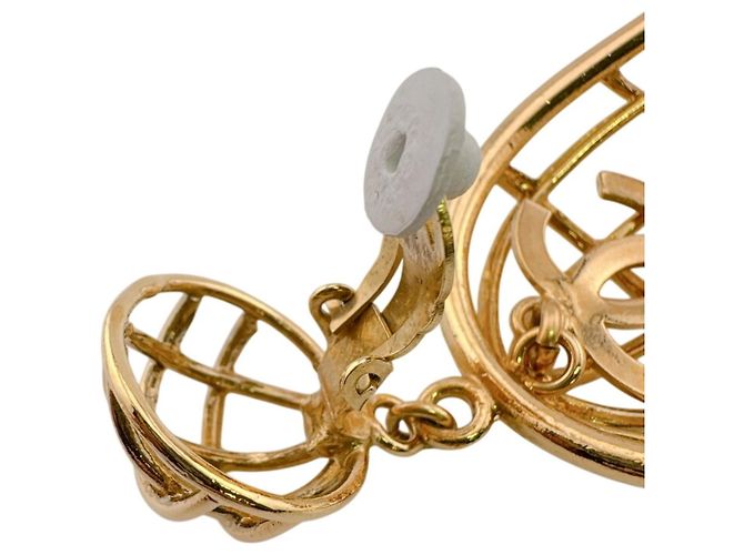 Timeless Orecchini Chanel Vintage Gold Birdcage Clip D'oro - vista 4
