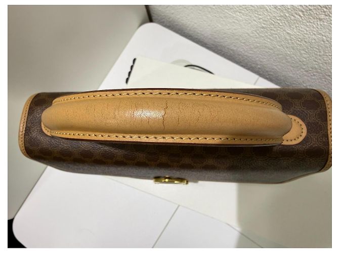 Céline Celine Macadam Logo Monogram Handtasche Braun Gold hardware - Ansicht 10