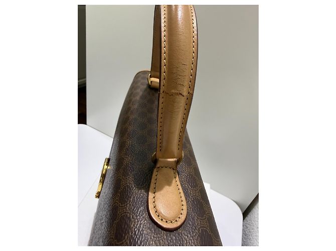 Céline Celine Macadam Logo Monogram Handtasche Braun Gold hardware - Ansicht 11