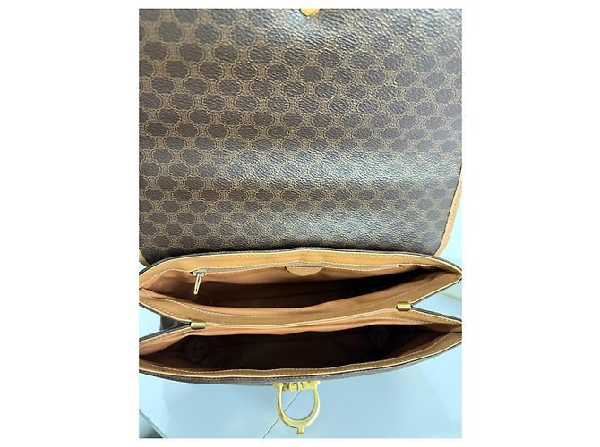 Céline Celine Macadam Logo Monogram Handtasche Braun Gold hardware - Ansicht 12