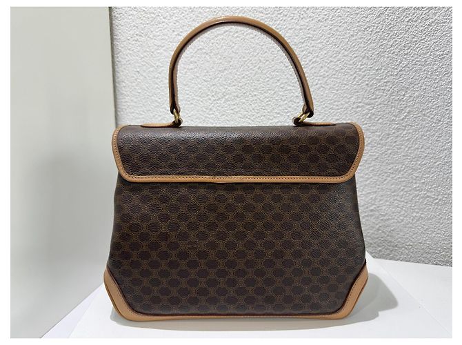 Céline Celine Macadam Logo Monogram Handtasche Braun Gold hardware - Ansicht 4