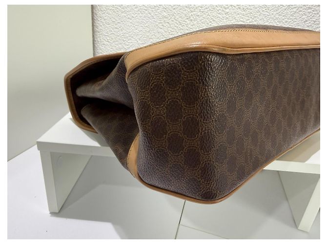 Céline Celine Macadam Logo Monogram Handtasche Braun Gold hardware - Ansicht 9