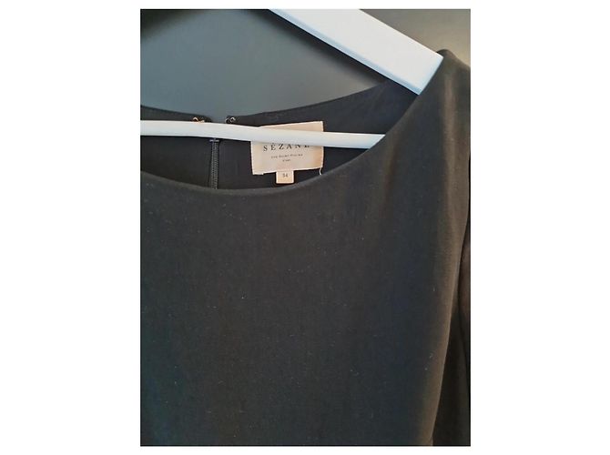 SéZane Kurzes schwarzes Kleid mit Rüschen - Ansicht 2