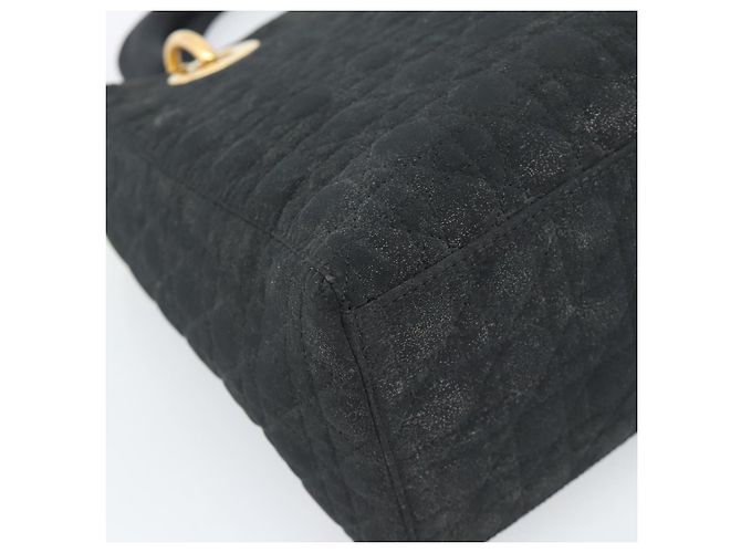 Borsa Christian Dior Lady Dior Canage in tela nera e oro Autentica ep14827 - vista 16