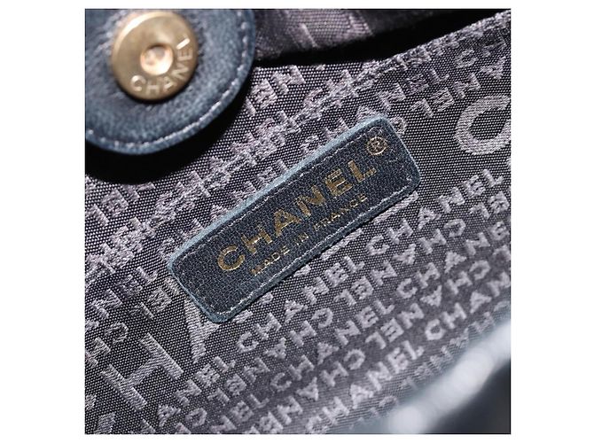 CHANEL Wild Stitch Chain Shoulder Bag Lamb Skin Black Gold CC Auth 185441M Nero D'oro - vista 10