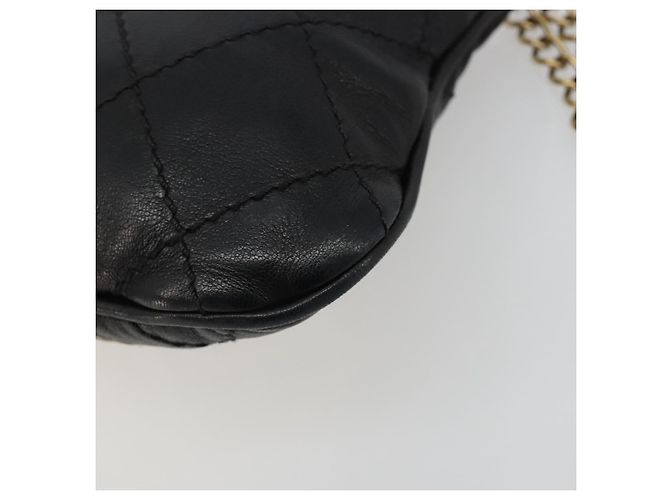 CHANEL Wild Stitch Chain Shoulder Bag Lamb Skin Black Gold CC Auth 185441M Nero D'oro - vista 15