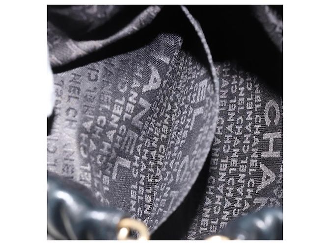 CHANEL Wild Stitch Chain Shoulder Bag Lamb Skin Black Gold CC Auth 185441M Nero D'oro - vista 20
