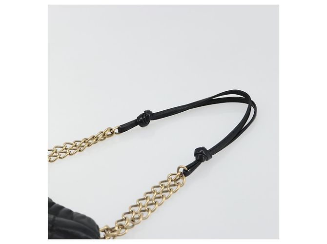CHANEL Wild Stitch Chain Shoulder Bag Lamb Skin Black Gold CC Auth 185441M Nero D'oro - vista 8