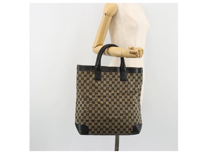 Borsa Tote GUCCI GG Canvas Nera 002 1121 Auth bs35575 Nero - vista 21