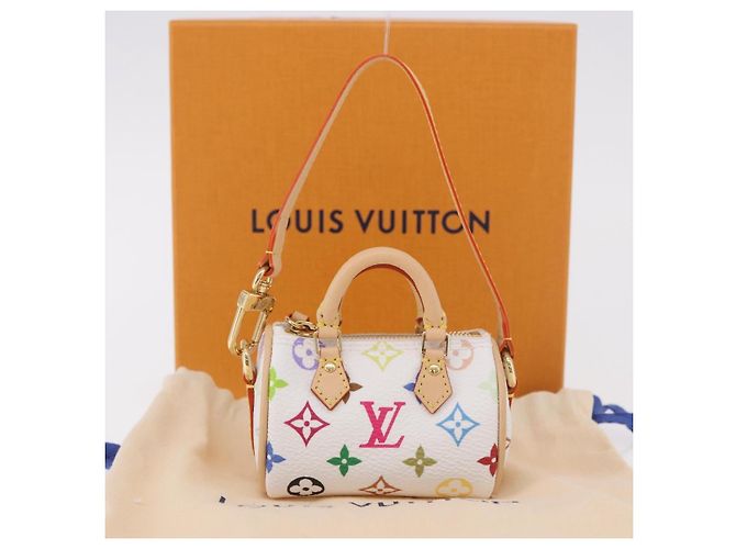 LOUIS VUITTON Portachiavi Micro Speedy Multicolor Bianco M03729 LV Auth 185046SM - vista 12