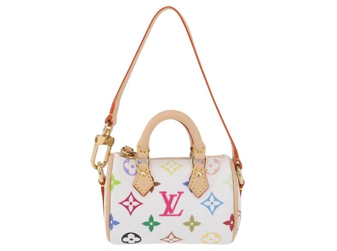 LOUIS VUITTON Portachiavi Micro Speedy Multicolor Bianco M03729 LV Auth 185046SM - vista 13