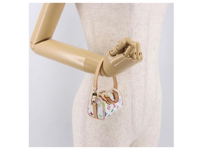 LOUIS VUITTON Portachiavi Micro Speedy Multicolor Bianco M03729 LV Auth 185046SM - vista 24