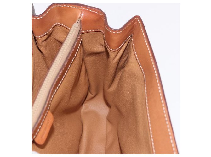 Céline Borsa CELINE Macadam Canvas PVC Pelle Marrone Oro Auth 185642 D'oro - vista 21