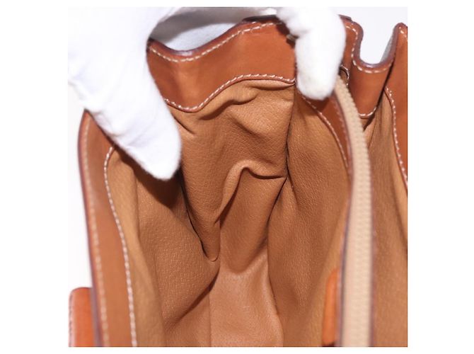 Céline Borsa CELINE Macadam Canvas PVC Pelle Marrone Oro Auth 185642 D'oro - vista 22