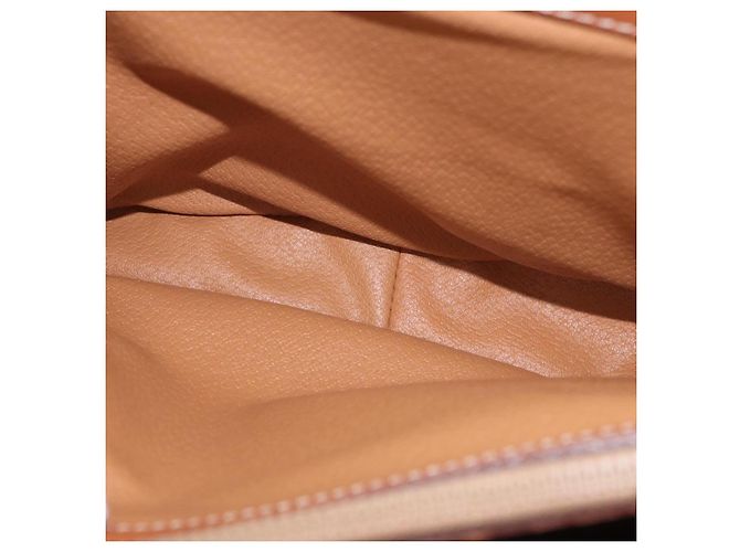 Céline Borsa CELINE Macadam Canvas PVC Pelle Marrone Oro Auth 185642 D'oro - vista 23