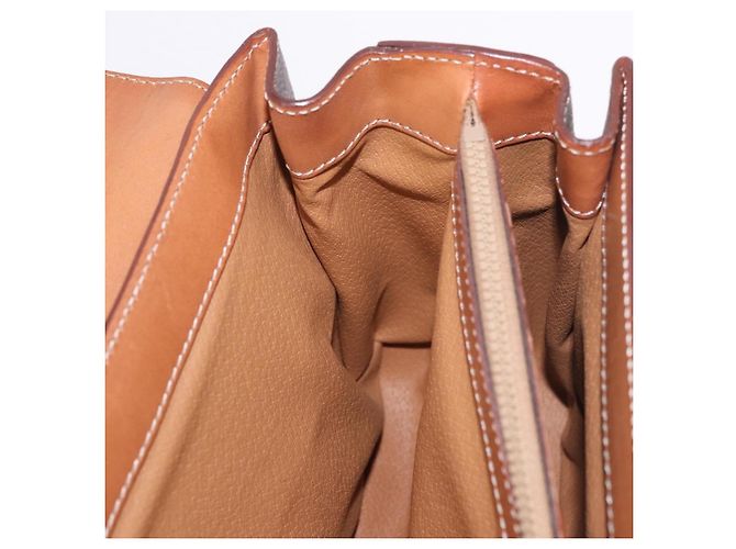 Céline Borsa CELINE Macadam Canvas PVC Pelle Marrone Oro Auth 185642 D'oro - vista 24