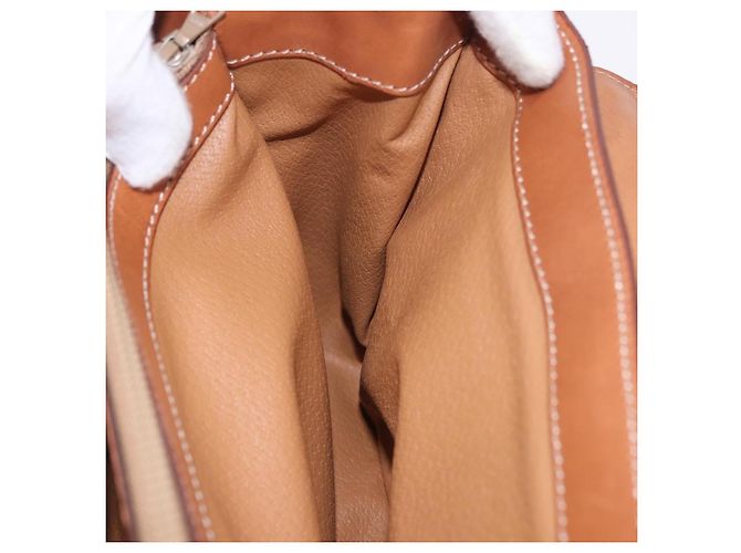 Céline Borsa CELINE Macadam Canvas PVC Pelle Marrone Oro Auth 185642 D'oro - vista 25