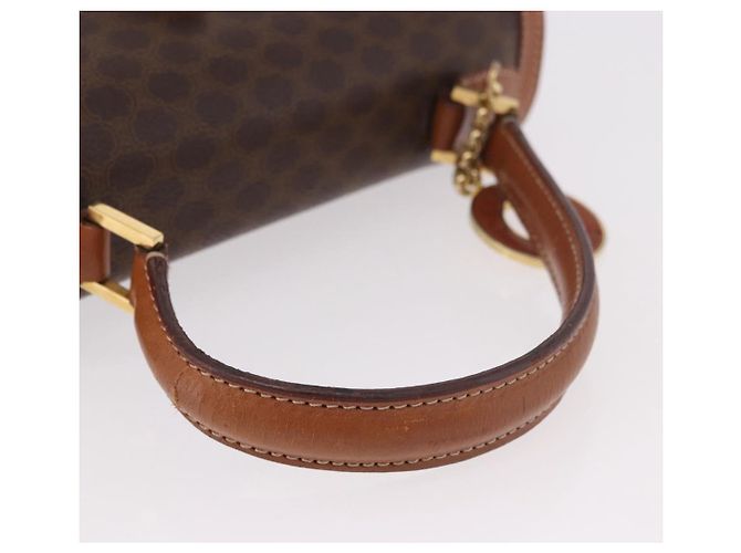 Céline Borsa CELINE Macadam Canvas PVC Pelle Marrone Oro Auth 185642 D'oro - vista 7