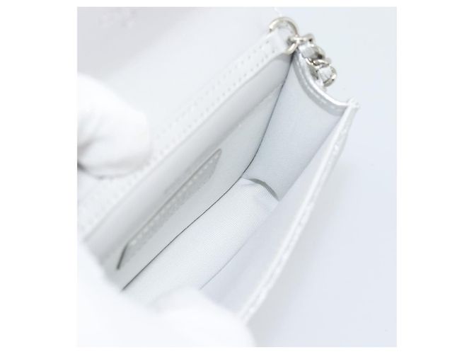 CHANEL Borsa a Spalla Matelasse con Catena in Pelle di Agnello Silver CC Auth 184788SAM Argento - vista 20