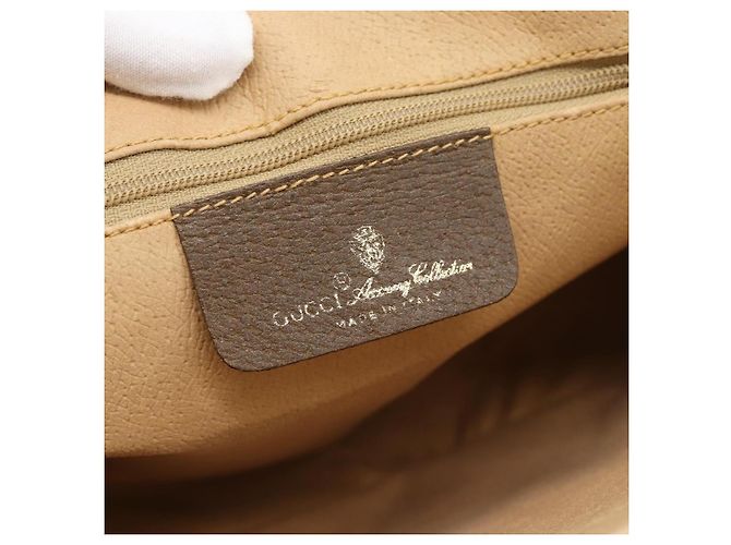Borsa GUCCI GG Supreme Web Sherry Line PVC Beige Oro 904 02 084 Auth ep14773 D'oro - vista 18