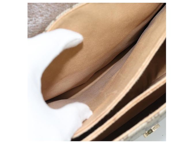 Borsa GUCCI GG Supreme Web Sherry Line PVC Beige Oro 904 02 084 Auth ep14773 D'oro - vista 23