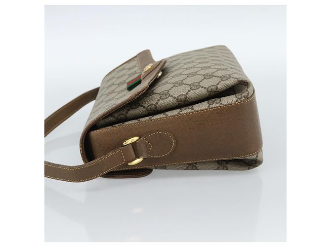 Borsa GUCCI GG Supreme Web Sherry Line PVC Beige Oro 904 02 084 Auth ep14773 D'oro - vista 3