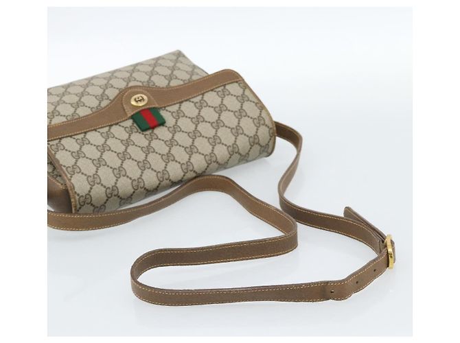 Borsa GUCCI GG Supreme Web Sherry Line PVC Beige Oro 904 02 084 Auth ep14773 D'oro - vista 7