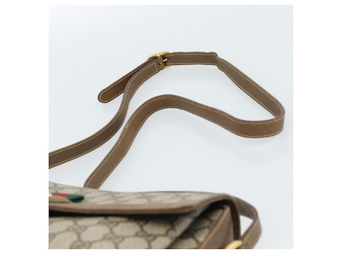 Borsa GUCCI GG Supreme Web Sherry Line PVC Beige Oro 904 02 084 Auth ep14773 D'oro - vista 8