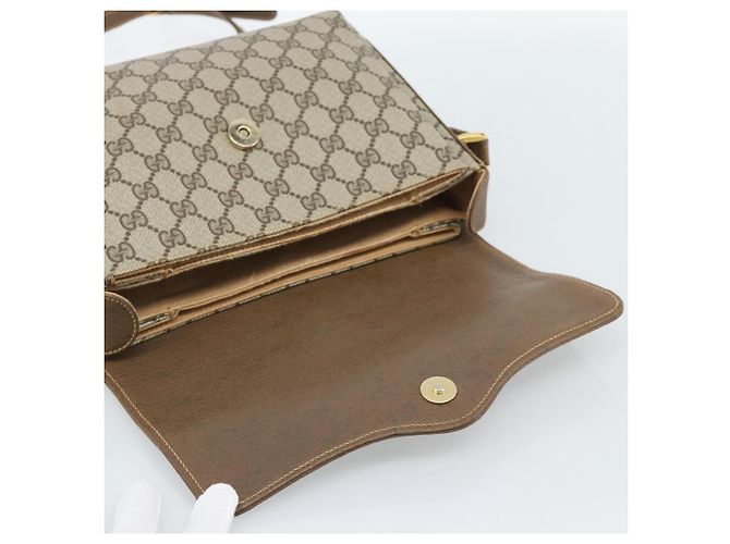 Borsa GUCCI GG Supreme Web Sherry Line PVC Beige Oro 904 02 084 Auth ep14773 D'oro - vista 9