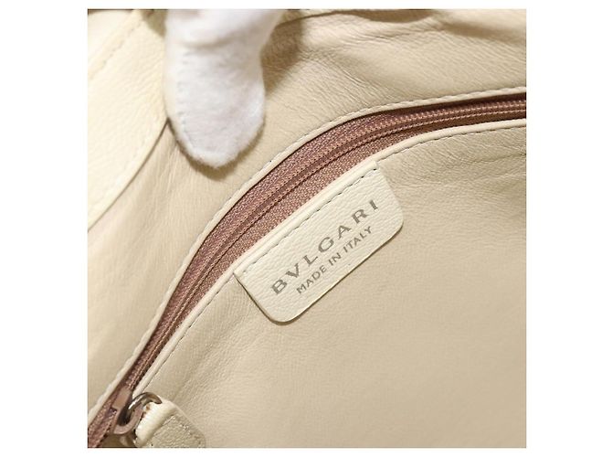 Bulgari Borsa a Spalla BVLGARI in Pelle Avorio Argento Auth bs35521 Crudo - vista 10