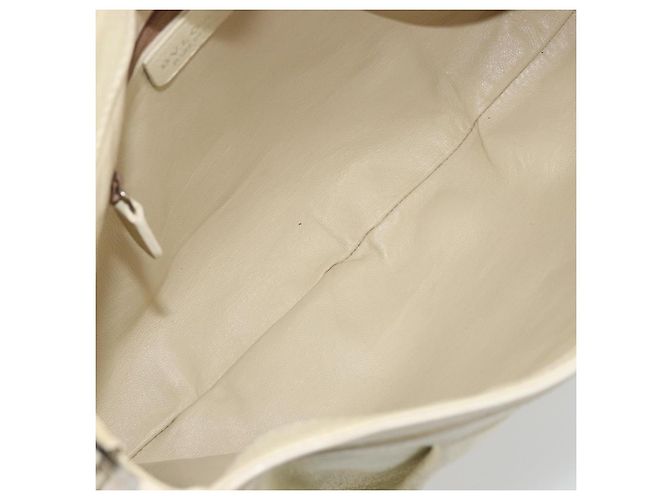 Bulgari Borsa a Spalla BVLGARI in Pelle Avorio Argento Auth bs35521 Crudo - vista 11