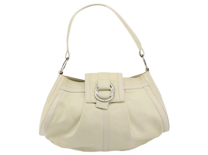 Bulgari Borsa a Spalla BVLGARI in Pelle Avorio Argento Auth bs35521 Crudo - vista 13