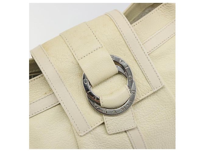 Bulgari Borsa a Spalla BVLGARI in Pelle Avorio Argento Auth bs35521 Crudo - vista 17