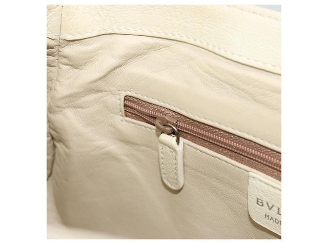 Bulgari Borsa a Spalla BVLGARI in Pelle Avorio Argento Auth bs35521 Crudo - vista 20