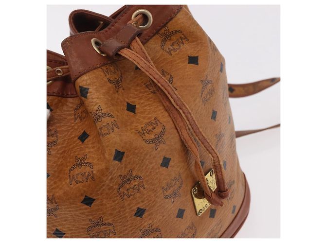 Borsa a tracolla MCM Vicetos Logogram Purse PVC Pelle Marrone Oro Auth ar13940 D'oro - vista 10
