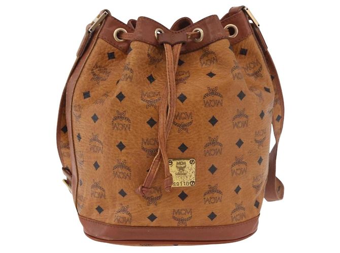 Borsa a tracolla MCM Vicetos Logogram Purse PVC Pelle Marrone Oro Auth ar13940 D'oro - vista 13